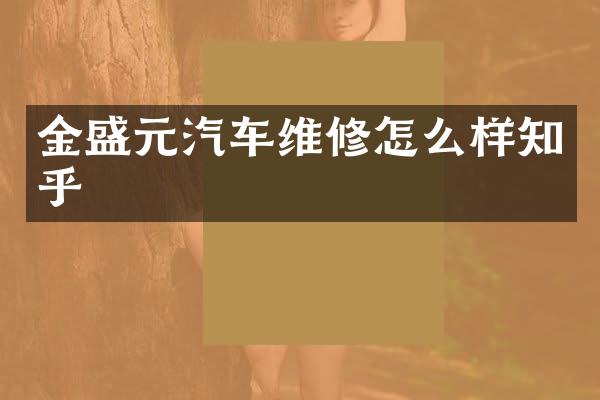 金盛元汽车维修怎么样知乎