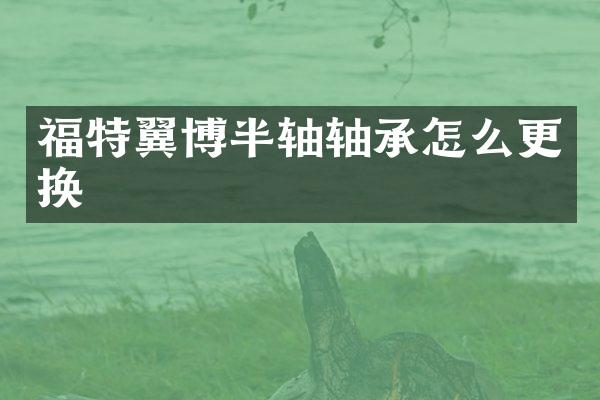 福特翼博半轴轴承怎么更换
