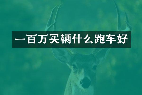 一百万买辆什么跑车好