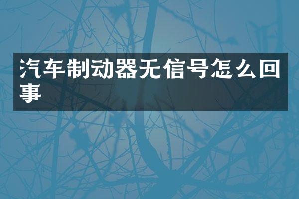 汽车制动器无信号怎么回事