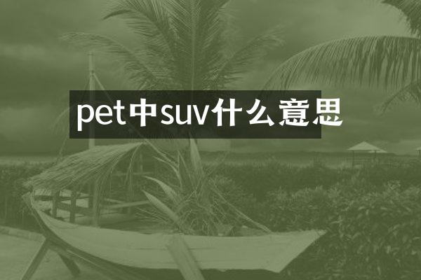 pet中suv什么意思