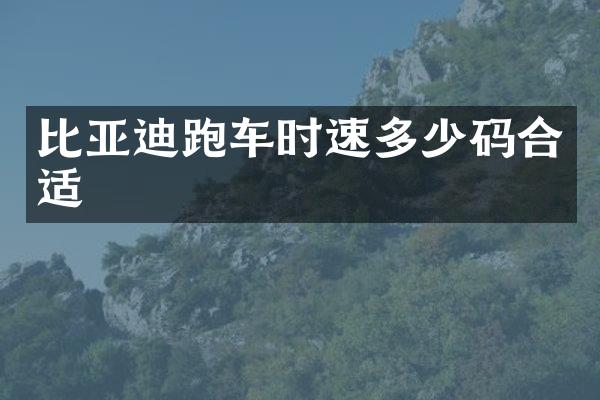 比亚迪跑车时速多少码合适