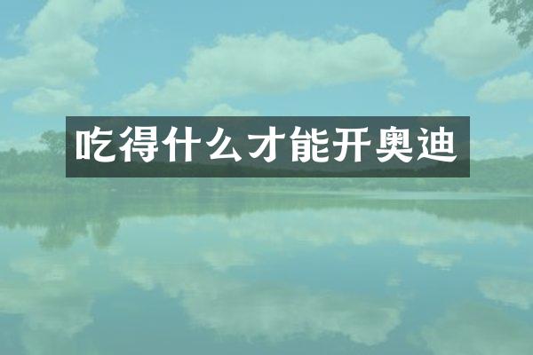 吃得什么才能开奥迪