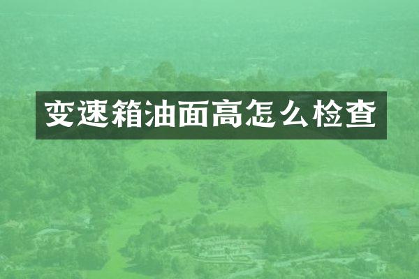 变速箱油面高怎么检查