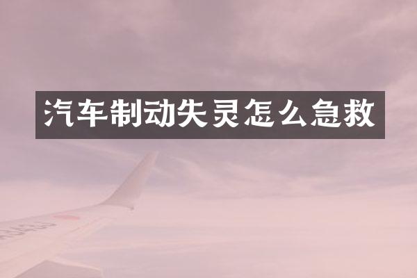 汽车制动失灵怎么急救