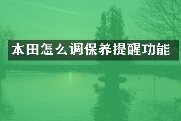 本田怎么调保养提醒功能