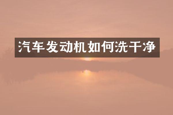 汽车发动机如何洗干净