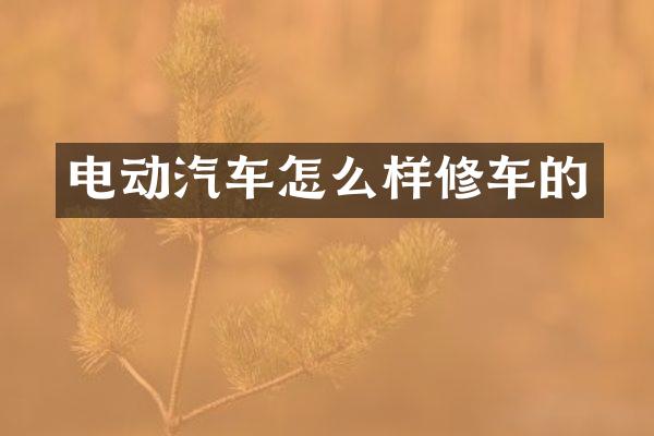 电动汽车怎么样修车的