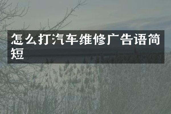 怎么打汽车维修广告语简短