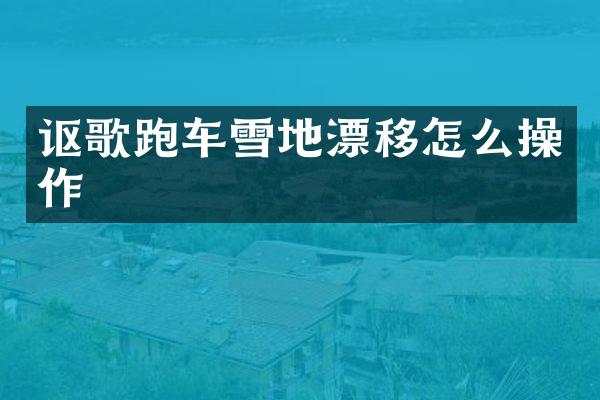 讴歌跑车雪地漂移怎么操作