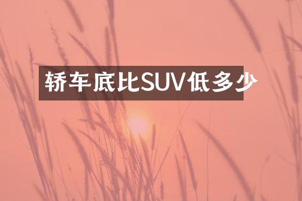 轿车底比SUV低多少
