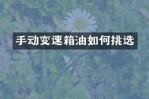 手动变速箱油如何挑选