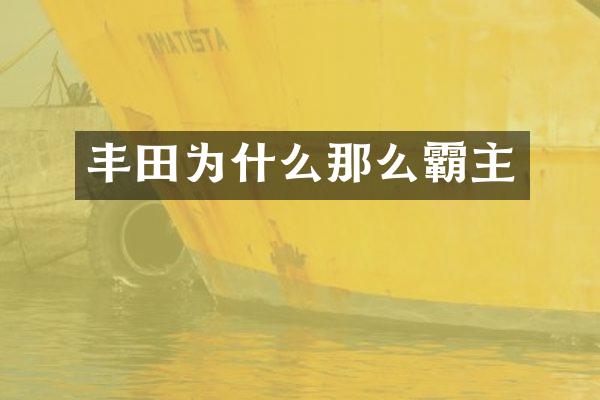 丰田为什么那么霸主