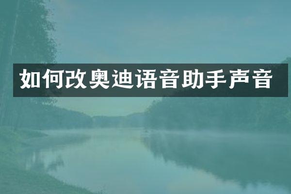 如何改奥迪语音助手声音