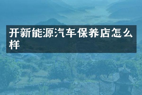开新能源汽车保养店怎么样