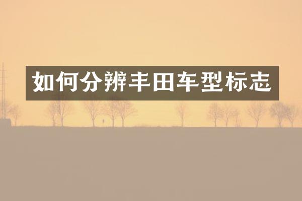 如何分辨丰田车型标志