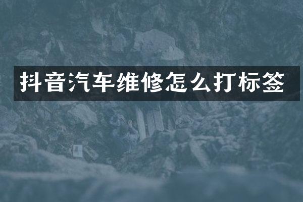 抖音汽车维修怎么打标签