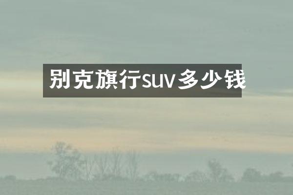 别克旗行suv多少钱