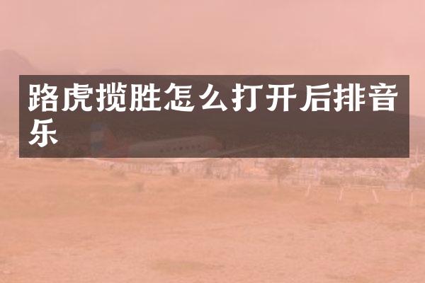 路虎揽胜怎么打开后排音乐