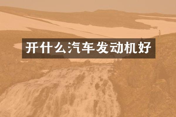 开什么汽车发动机好