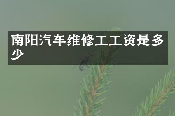 南阳汽车维修工工资是多少