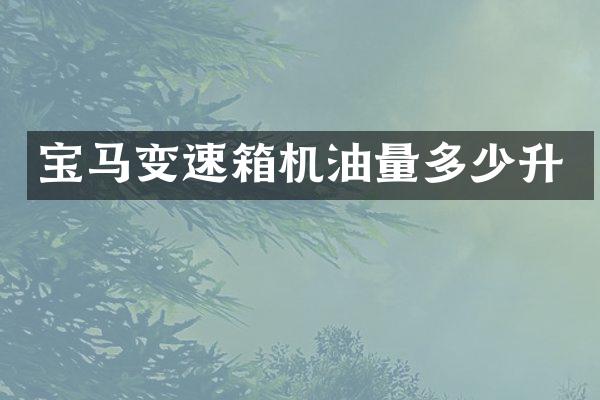 宝马变速箱机油量多少升