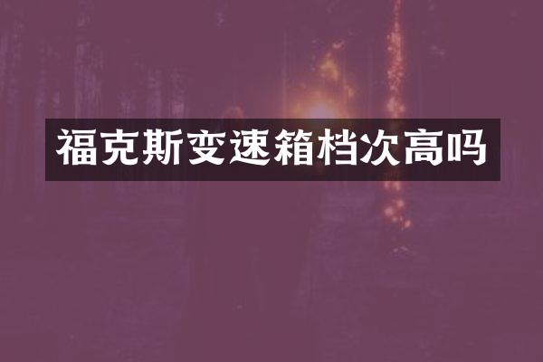 福克斯变速箱档次高吗