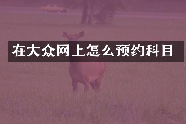 在大众网上怎么预约科目