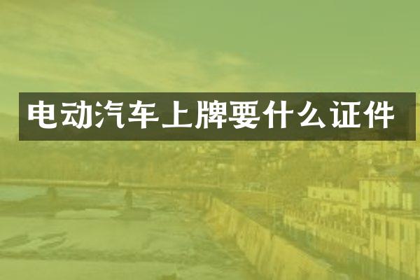 电动汽车上牌要什么证件