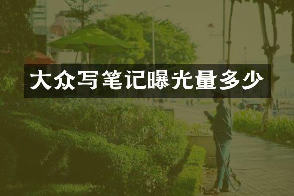 大众写笔记曝光量多少