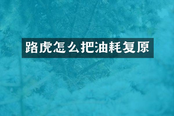 路虎怎么把油耗复原