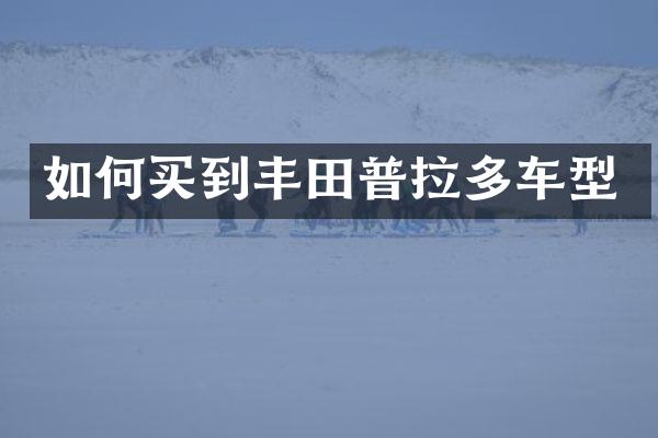 如何买到丰田普拉多车型