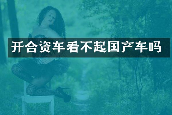 开合资车看不起国产车吗