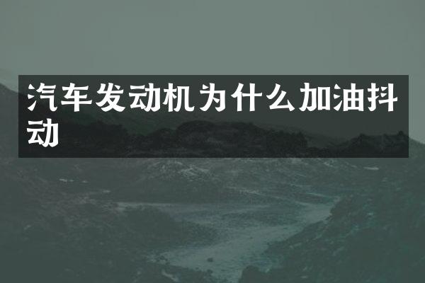 汽车发动机为什么加油抖动