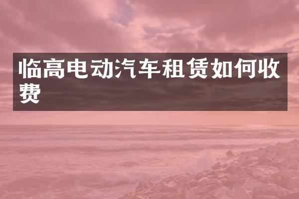 临高电动汽车租赁如何收费