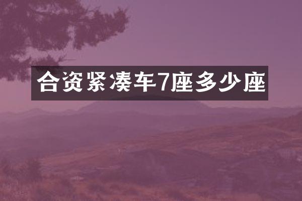 合资紧凑车7座多少座