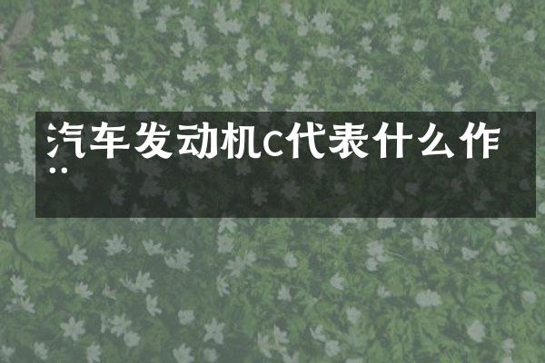 汽车发动机c代表什么作用