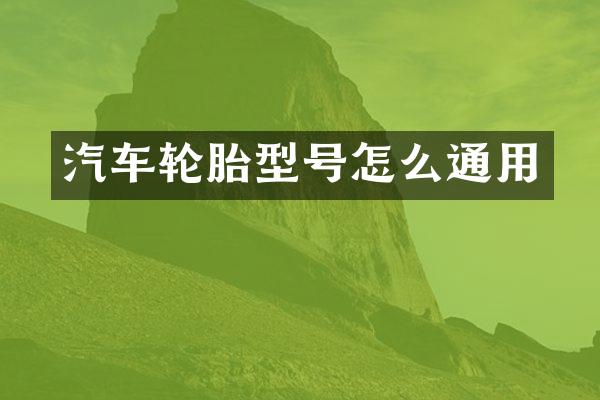 汽车轮胎型号怎么通用