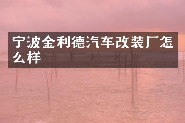 宁波金利德汽车改装厂怎么样