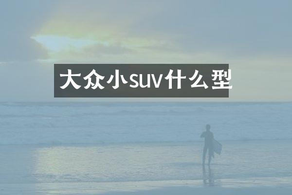 大众小suv什么型