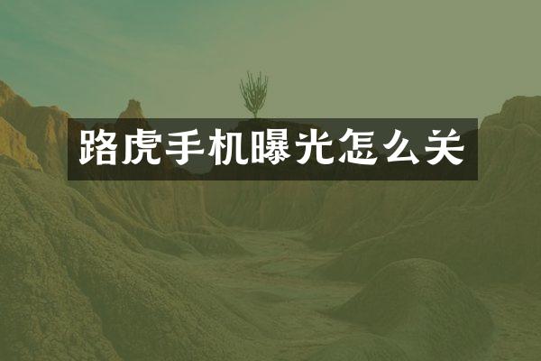 路虎手机曝光怎么关