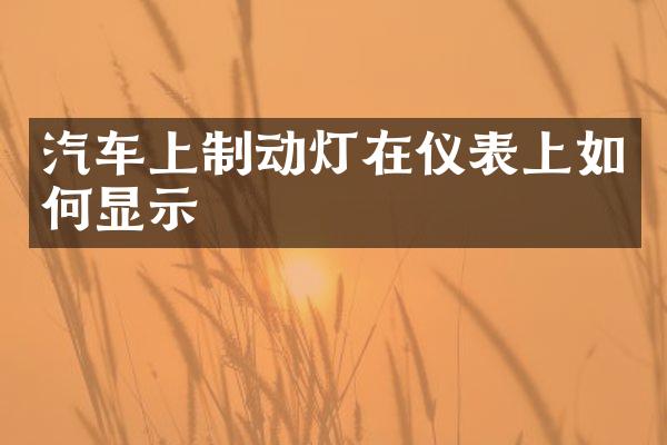 汽车上制动灯在仪表上如何显示