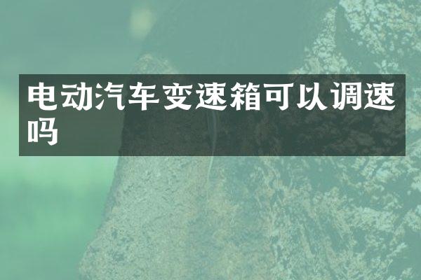 电动汽车变速箱可以调速吗