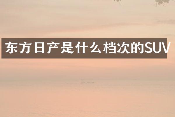 东方日产是什么档次的SUV