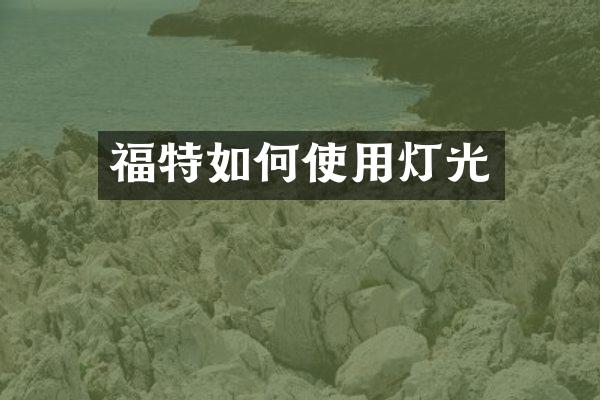 福特如何使用灯光