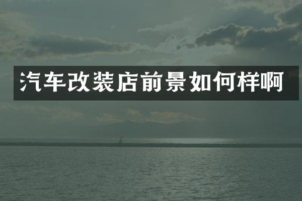 汽车改装店前景如何样啊