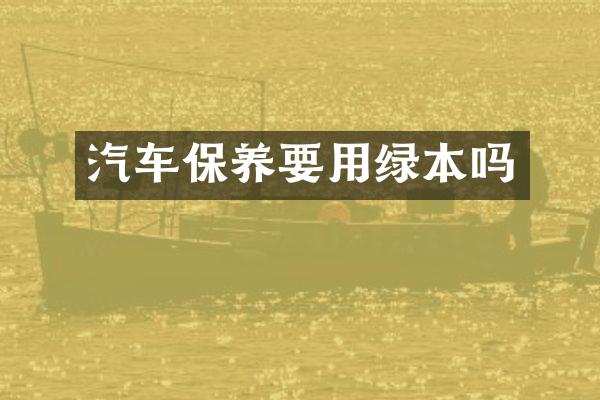 汽车保养要用绿本吗