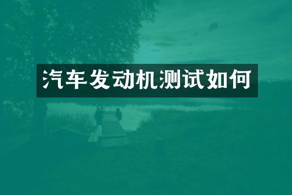 汽车发动机测试如何