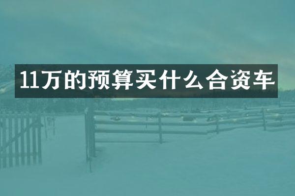 11万的预算合资车