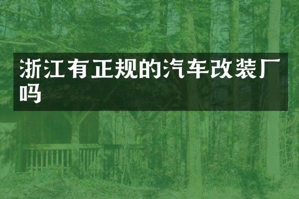 浙江有正规的汽车改装厂吗